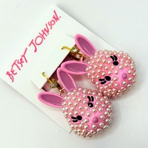 LAST ONE! Betsey Johnson Pink Bunny Earrings